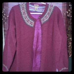 LL bean wool cardigan xl